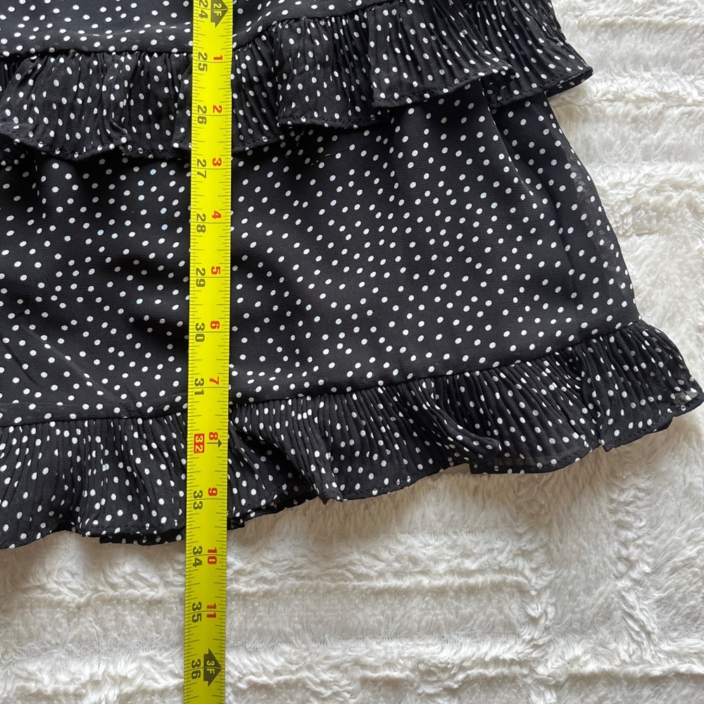 Lulus “Floral to See Black Polka Dot Long Sleeve Mini Dress” - Picture 4 of 5
